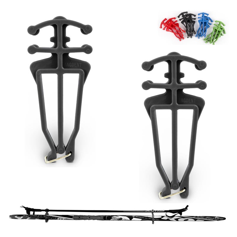 Bagdent Cross Country Skis And Poles Holder - 1 Pair, Universal Nordic Ski Pole Carrier (Black) - Image 1