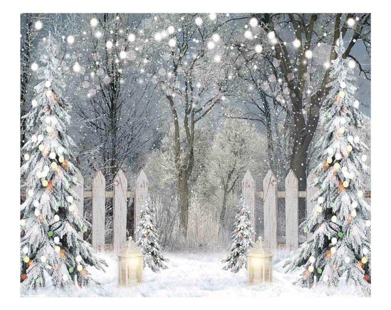 Funnytree 10x8 قدم خلفية تصوير شتوية لامعة غابة ثلجية خلفية شجرة صنوبر دعها تتساقط ثلوج زينة عيد الميلاد حفلة عيد الميلاد لافتة استوديو بورتريه أكشاك تصوير ملحقات