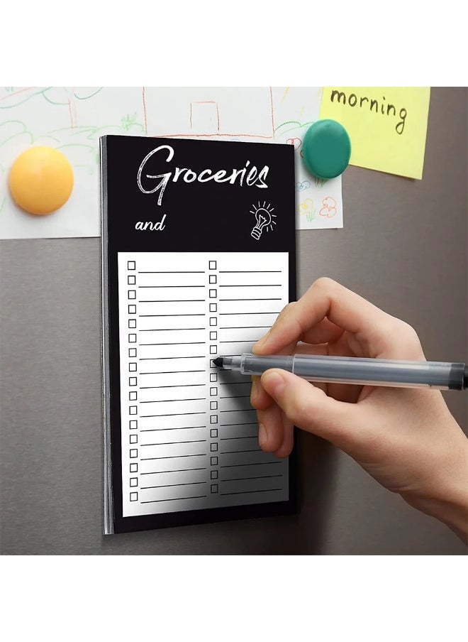 MileMelo 2-Piece Refrigerator Magnetic sticky Notes Set is Suitable For Home And Office White/Black  - Image 5