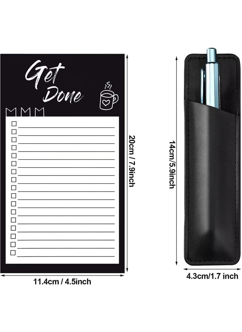 MileMelo 2-Piece Refrigerator Magnetic sticky Notes Set is Suitable For Home And Office White/Black  - Image 2