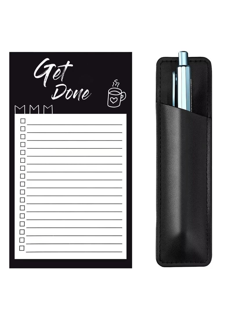 MileMelo 2-Piece Refrigerator Magnetic sticky Notes Set is Suitable For Home And Office White/Black  - Image 1