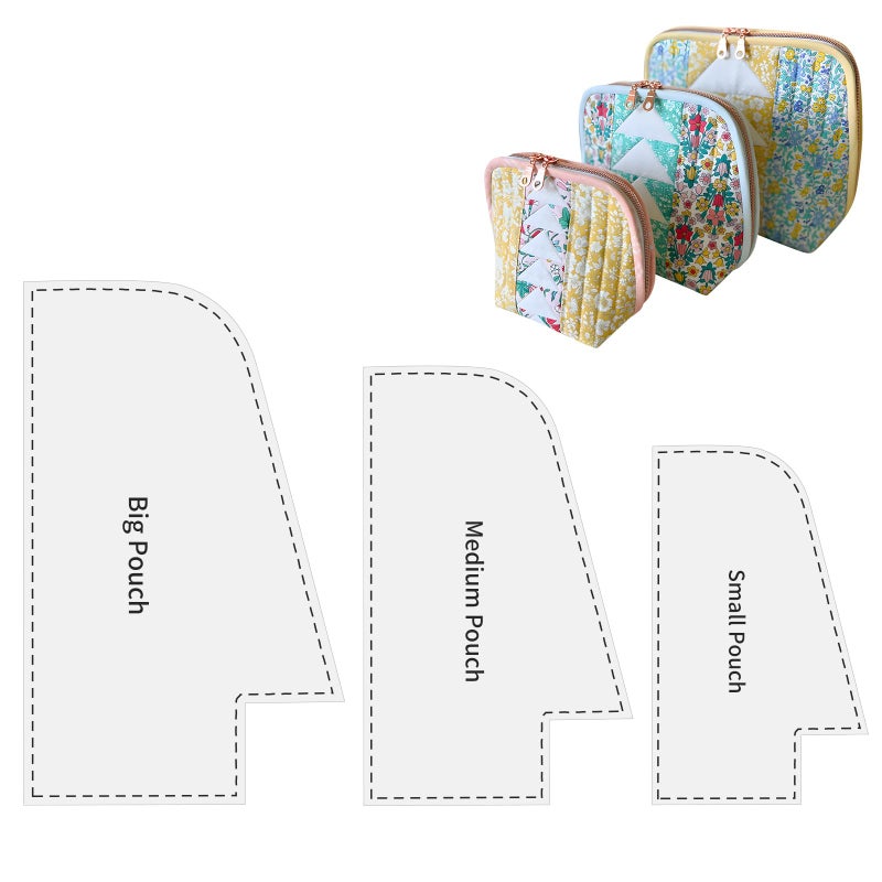 TXIN Set of 3 Purse Bag Pattern Template 3 Sizes Clear Plastic Handbag Pre Cut on Fold Stencil for DIY Handmade Bag Making Supplies 57787 Inch - Image 3