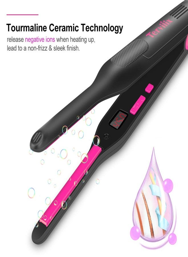 Terviiix Pencil Flat Iron, Small Flat Irons for Short Hair, Beard and Pixie Cut, 3/10 Inch Ceramic Tourmaline Mini Hair Straightener Dual Voltage with Adjustable Temperature, Auto Shut Off - Image 4