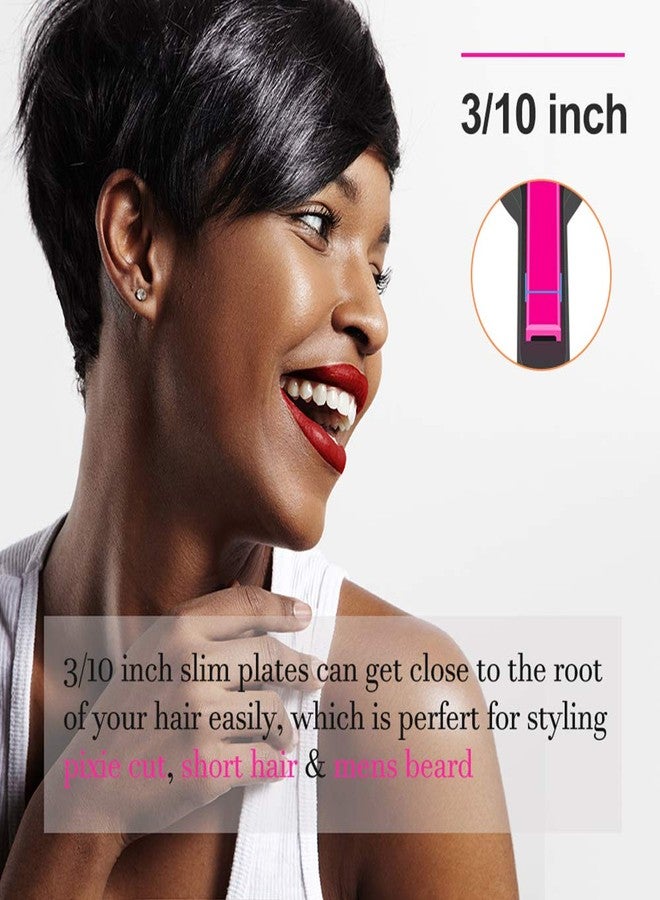 Terviiix Pencil Flat Iron, Small Flat Irons for Short Hair, Beard and Pixie Cut, 3/10 Inch Ceramic Tourmaline Mini Hair Straightener Dual Voltage with Adjustable Temperature, Auto Shut Off - Image 5