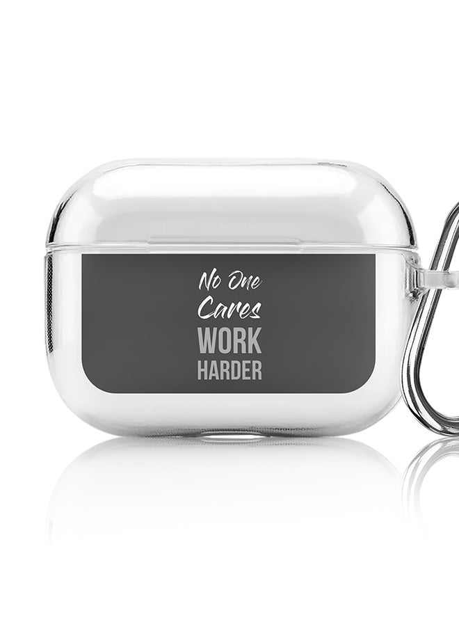 Stylizedd - Classic Clear printed Case for Apple AirPods Pro 2nd Generation Thin Transparent Cover [Designed for Apple AirPods Pro 2nd Generation] - Work Harder - Image 1