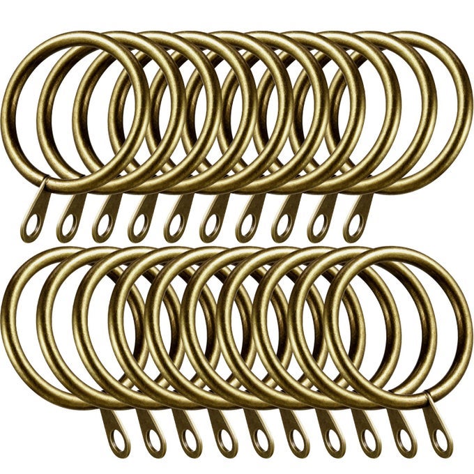 20 Packs Metal Drapery Curtain Rings Hanging Rings for Curtains and Rods Drape Sliding Eyelet Rings 30 mm Internal DiameterAntique Brass