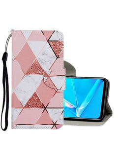 HuHa Case Cover For Realme 6i Colored Drawing Pattern Horizontal Flip Leather Case with Holder & Card Slots & Wallet Marble 