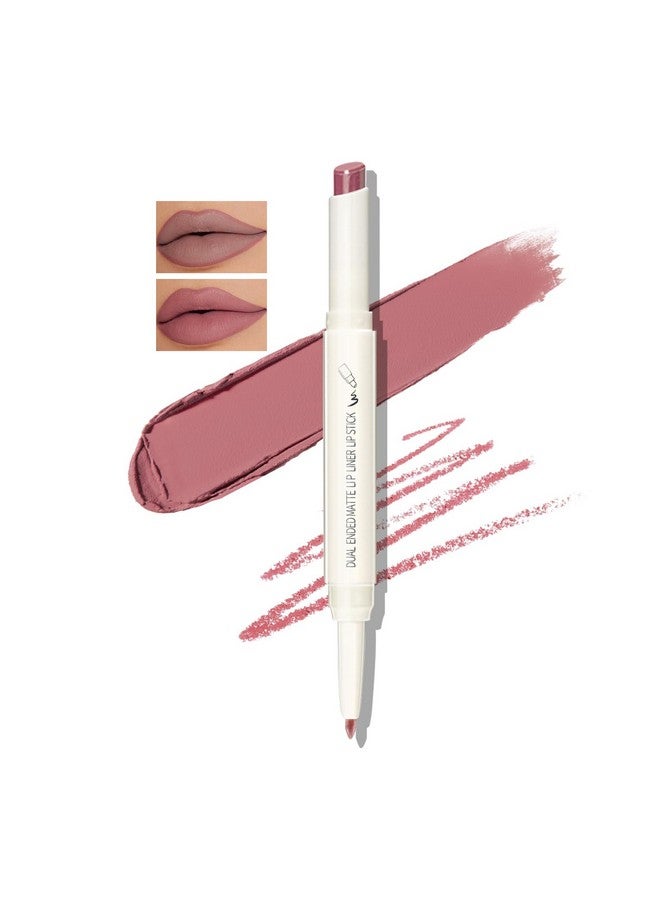 Boobeen Double-ended Lipstick Lip Liner Makeup Velvet Lipgloss Lipstick, Creamy Lip Pencil for Women Matte Long-lasting Matte Satin Finish, Nourishing and Non-fading - Image 1