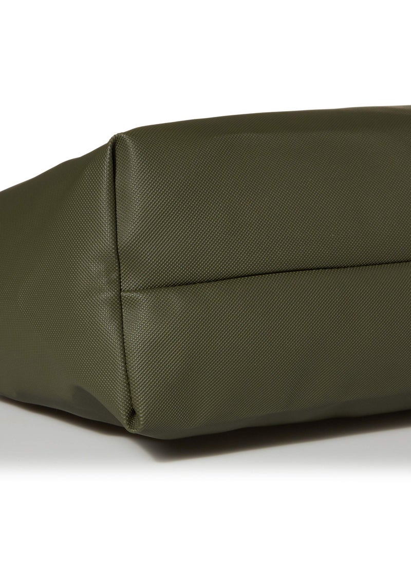 LACOSTE - Lacoste Women's L12.12 Concept Fashion Versatile Large Capacity Large Size Zipper Handheld Shoulder Bag Tote Bag Large Army Green 35cm * 30cm * 14cm - Image 1
