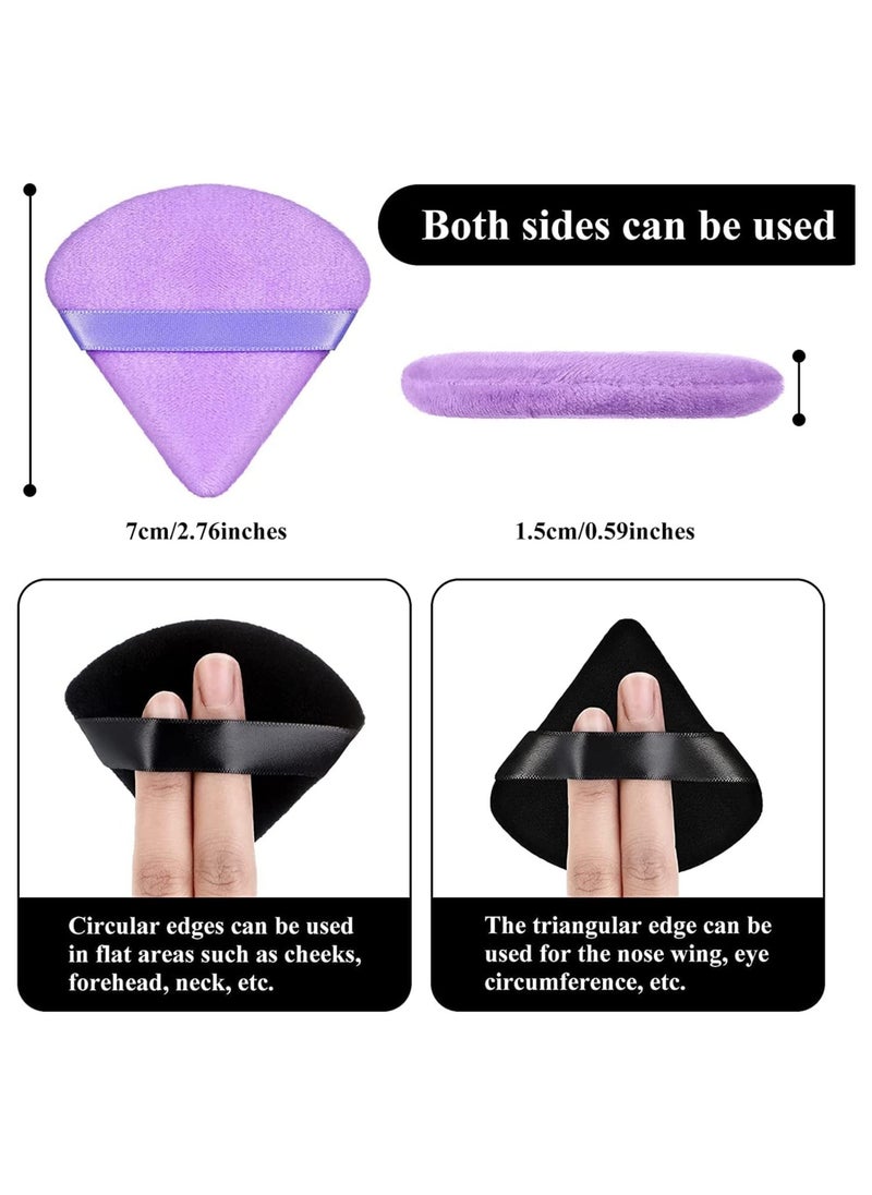 ORiTi Pure Cotton Powder Puff Made of Cotton Velour for Contouring Under Eyes and Corners with Strap 5pcs Black and 5pcs Purple  - Image 5