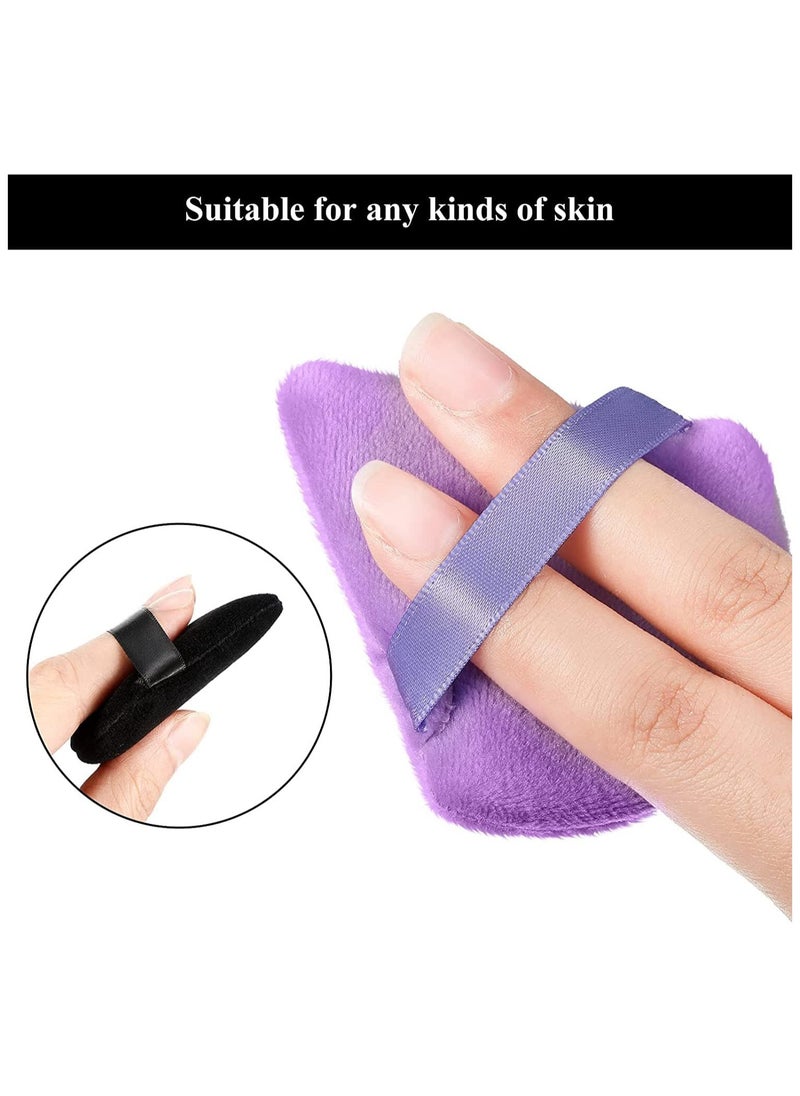 ORiTi Pure Cotton Powder Puff Made of Cotton Velour for Contouring Under Eyes and Corners with Strap 5pcs Black and 5pcs Purple  - Image 3