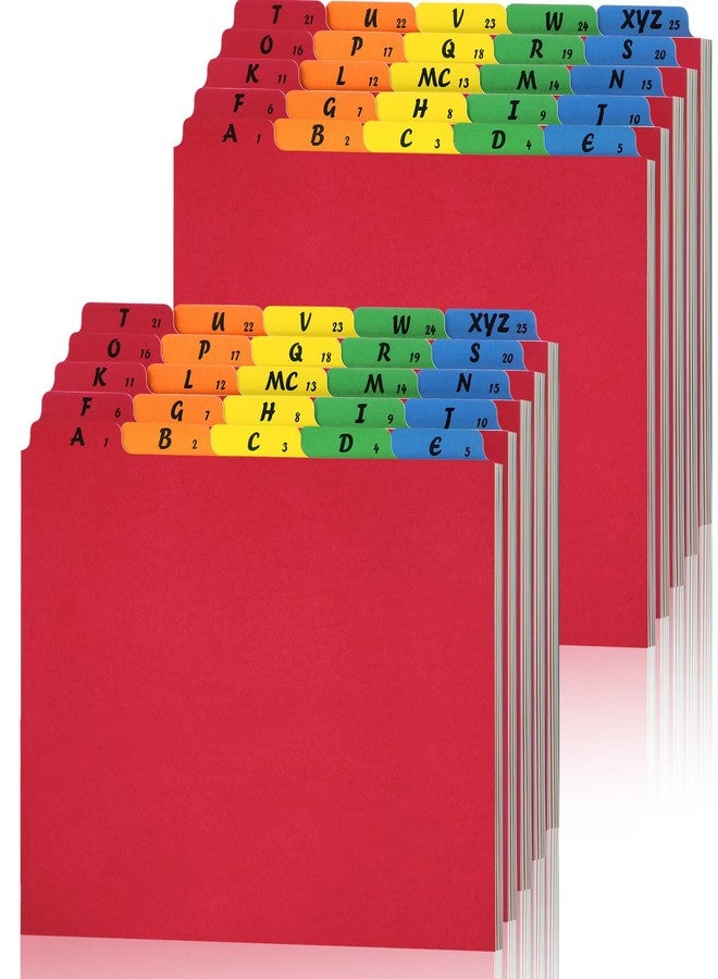 Noveread 2 Set 50 Pcs Alphabet File Dividers A-z Top Tab Guides Set, Letter Size Filing Organizers 1/5 Cut Alphabetical File Folder Tabs for Home, Office, School(Rainbow Colors) - Image 1