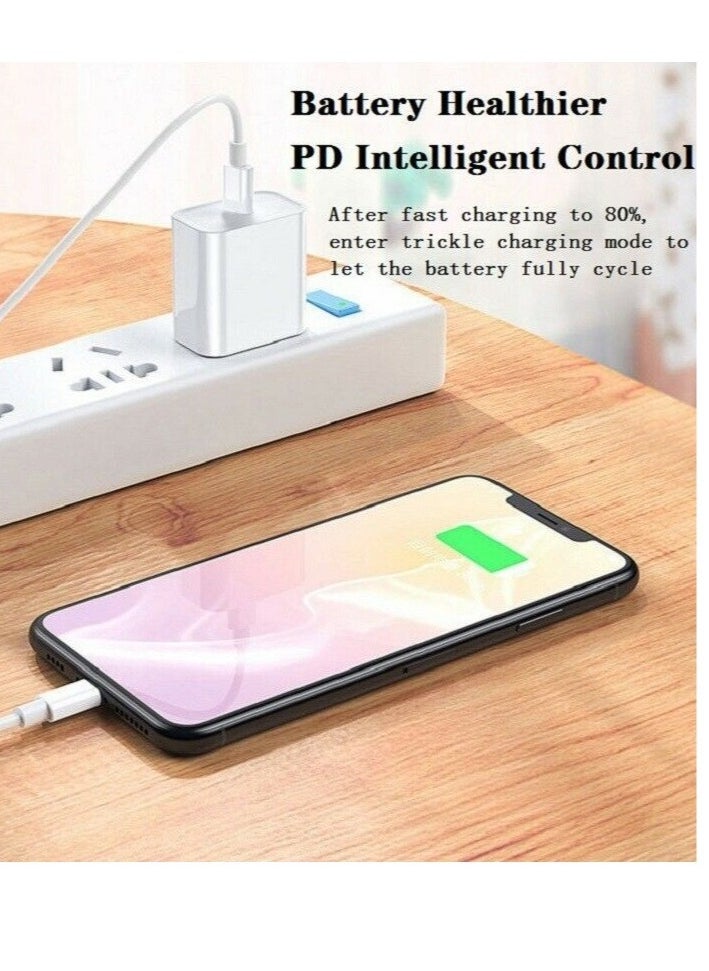 For iPhone 11/12/13 Pro/X/XR Fast Charger 20W PD Cable Cord Power Adapter Type-C