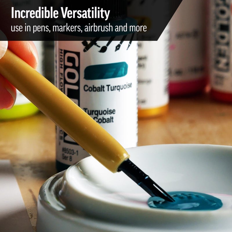 GOLDEN High Flow Acrylics, Titan Buff, 4 fl. oz. Bottle, Professional Acrylic Paint, Semi-Opaque - Image 2