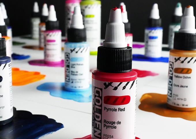 GOLDEN High Flow Acrylics, Titan Buff, 4 fl. oz. Bottle, Professional Acrylic Paint, Semi-Opaque - Image 3