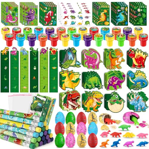 BenLouis 96Pcs Dinosaur Party Favors Dino Theme School Stationery Set Bulk for Kids Jurassic Birthday Party Goodie Bag Stuffers Classroom Gifts Rewards Pinata Filler - Image 1