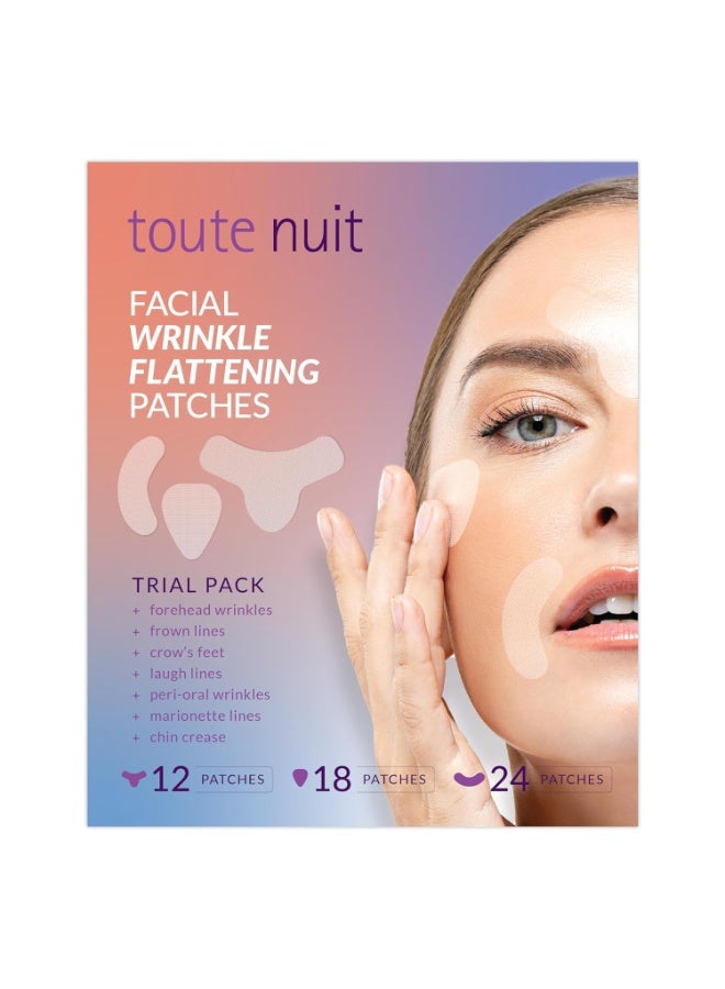 Toute Nuit by Mimiko Inc. Toute Nuit Wrinkle Patches â€“ Trial Pack â€“ Face Tape for Forehead, Eyes & Mouth â€“ Hypoallergenic Anti Wrinkle Patches â€“ 54 Count, Made in USA - Image 2