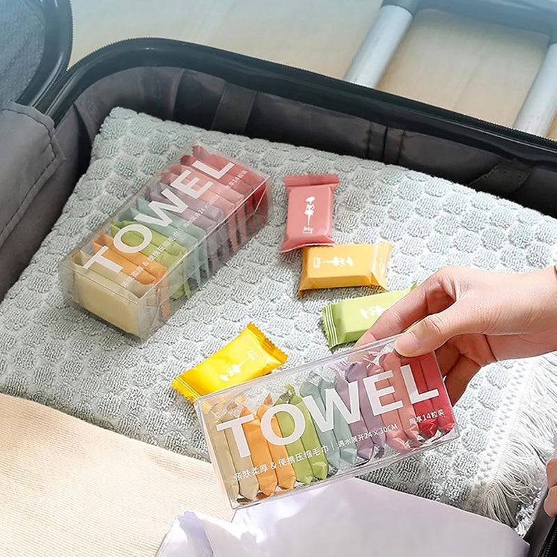 ITUSHA ITUSHA Compressed Towel Tablet Portable Face Towel Washcloth Reusable 14 Pack Wet and Dry Disposable Towel Baby Towel or Dog Towel Camping Wipes for Travel Hiking Home Beauty - Image 5