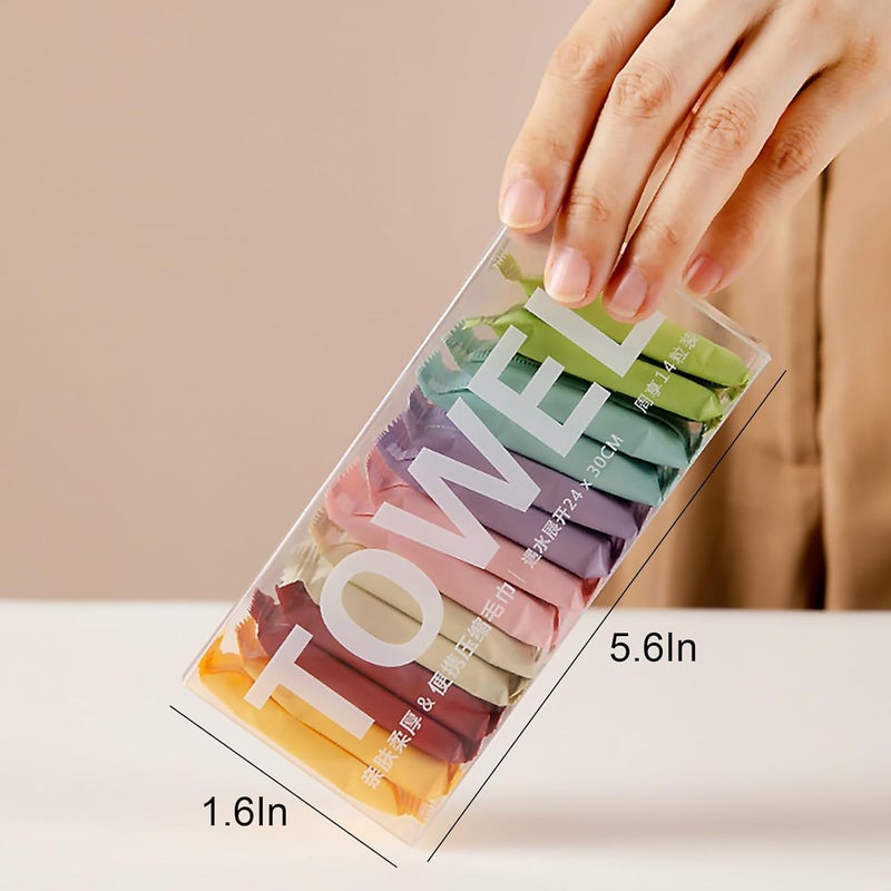 ITUSHA ITUSHA Compressed Towel Tablet Portable Face Towel Washcloth Reusable 14 Pack Wet and Dry Disposable Towel Baby Towel or Dog Towel Camping Wipes for Travel Hiking Home Beauty - Image 2