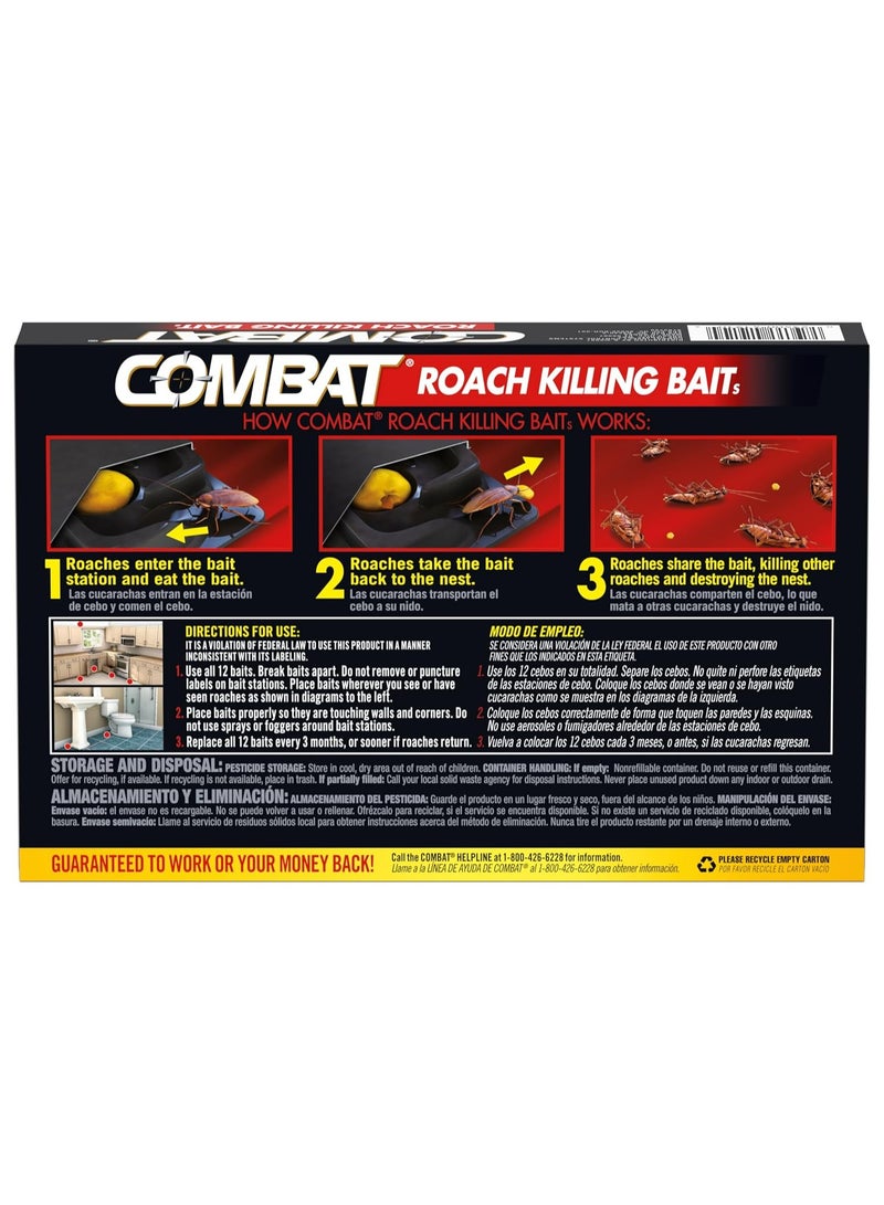 Combat Combat Roach Killing Bait Stations for Small Roaches, Kills Roaches and Eggs - 12 stations - Image 2