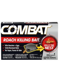 Combat Combat Roach Killing Bait Stations for Small Roaches, Kills Roaches and Eggs - 12 stations  - Image 1