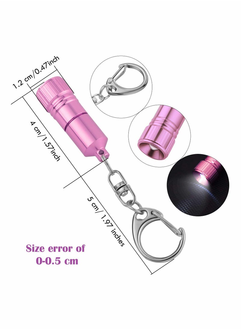 Excefore - 5 Pieces Mini Led Flashlight Keychain Portable Bright Flashlight Keychain Ring Light Torch with Hook for Camping, Battery Included - Image 1