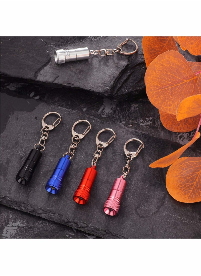 Excefore - 5 Pieces Mini Led Flashlight Keychain Portable Bright Flashlight Keychain Ring Light Torch with Hook for Camping, Battery Included - Image 1
