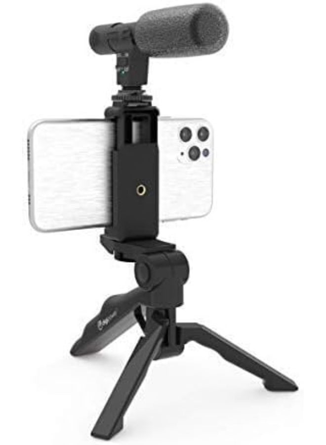 MUNTAQI Smartphone Vlogging Kit with LED Light, Microphone, Phone Holder & Mini Tripod – All-in-One Video Creator Kit for YouTube, TikTok, Live Streaming, Recording, Content Creation, and Online Meetings - Image 3