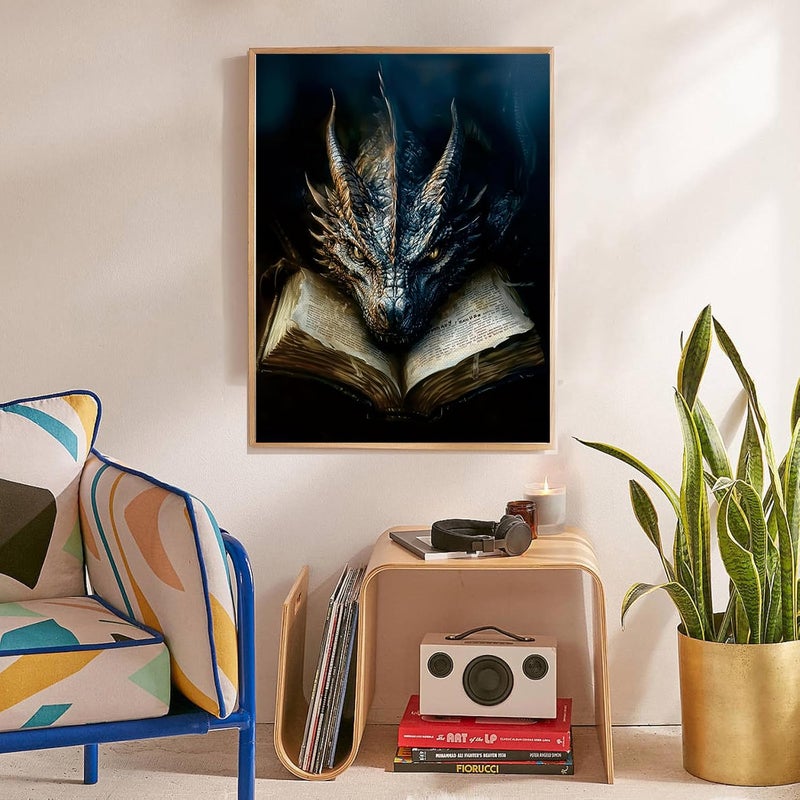 DAZZLEDOTS Diamond Art Kits for Adults, Dragon Diamond Painting Kits for Beginner Book Round 5D Full Drill Diamond Dots Crafts for Home Wall Decor Gifts 12x16 Inch - Image 3