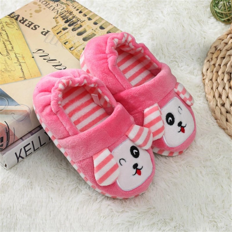 Csfry Toddler Girls' Doggy House Slippers Cartoon Warm Home Shoes Pink 5-6 Toddler - Image 2