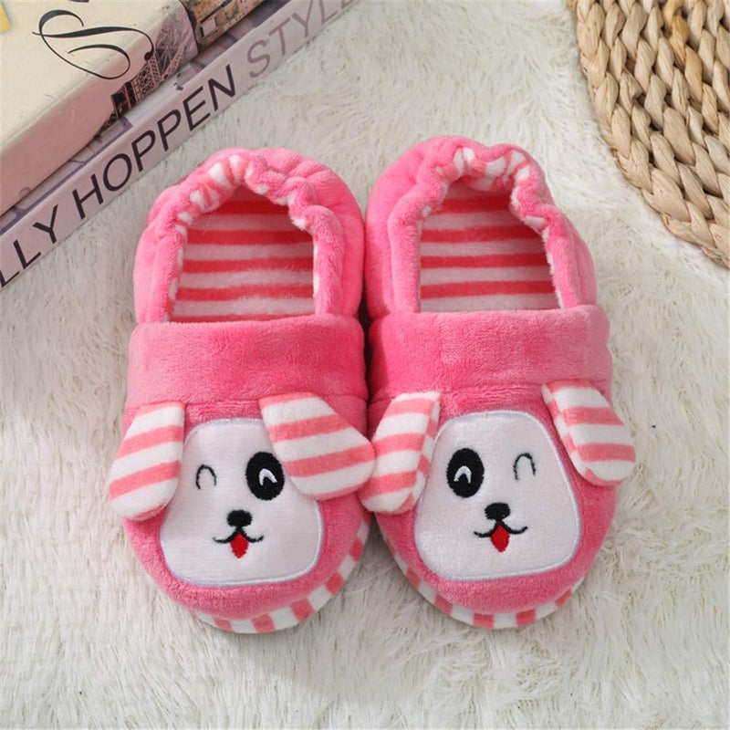 Csfry Toddler Girls' Doggy House Slippers Cartoon Warm Home Shoes Pink 5-6 Toddler - Image 5