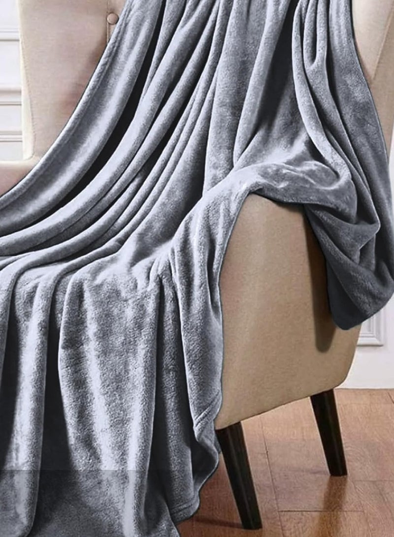 HAVEN Single Micro Fleece Flannel Blanket | 260 GSM | Super Plush & Comfy Throw | 150 x 200cm | Grey - Image 2