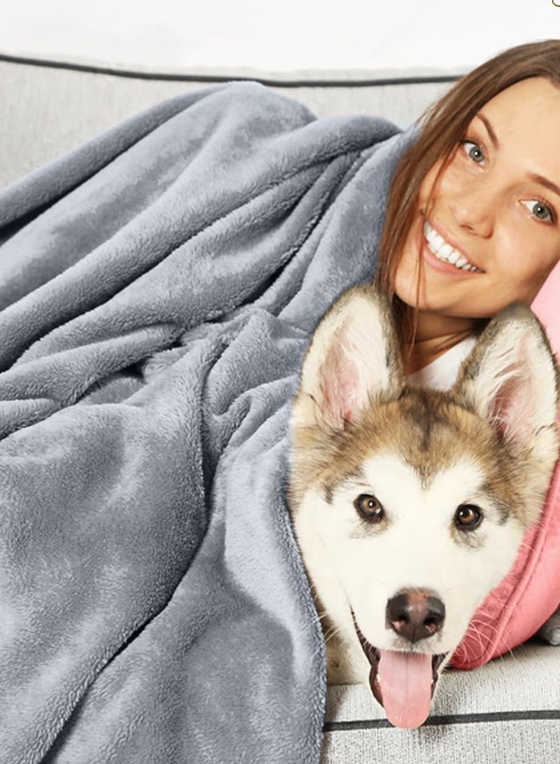 HAVEN Single Micro Fleece Flannel Blanket | 260 GSM | Super Plush & Comfy Throw | 150 x 200cm | Grey - Image 5