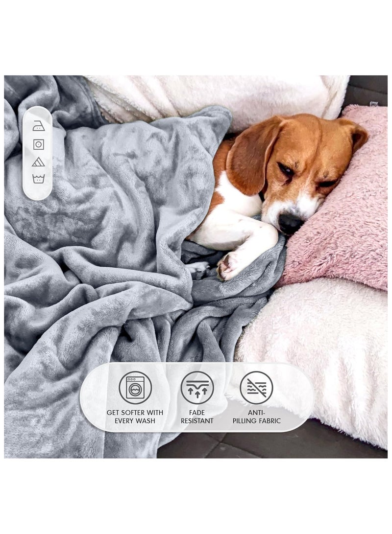 HAVEN Single Micro Fleece Flannel Blanket | 260 GSM | Super Plush & Comfy Throw | 150 x 200cm | Grey - Image 4