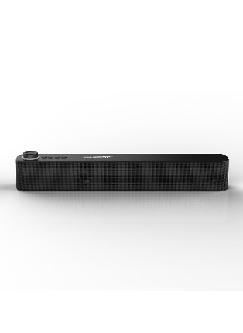 Faster - Z5 Premium 12W Bluetooth Soundbar - Wireless Speaker for PC, Laptop, TV, Smartphone & Tablet - Mini Home Theater with Surround Sound - USB/Aux/TF Card Support - Image 1