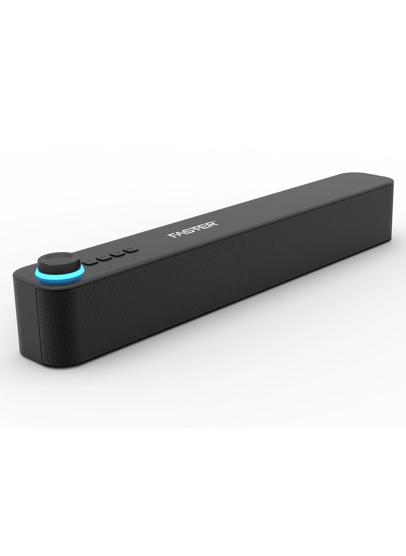 Faster - Z5 Premium 12W Bluetooth Soundbar - Wireless Speaker for PC, Laptop, TV, Smartphone & Tablet - Mini Home Theater with Surround Sound - USB/Aux/TF Card Support - Image 1