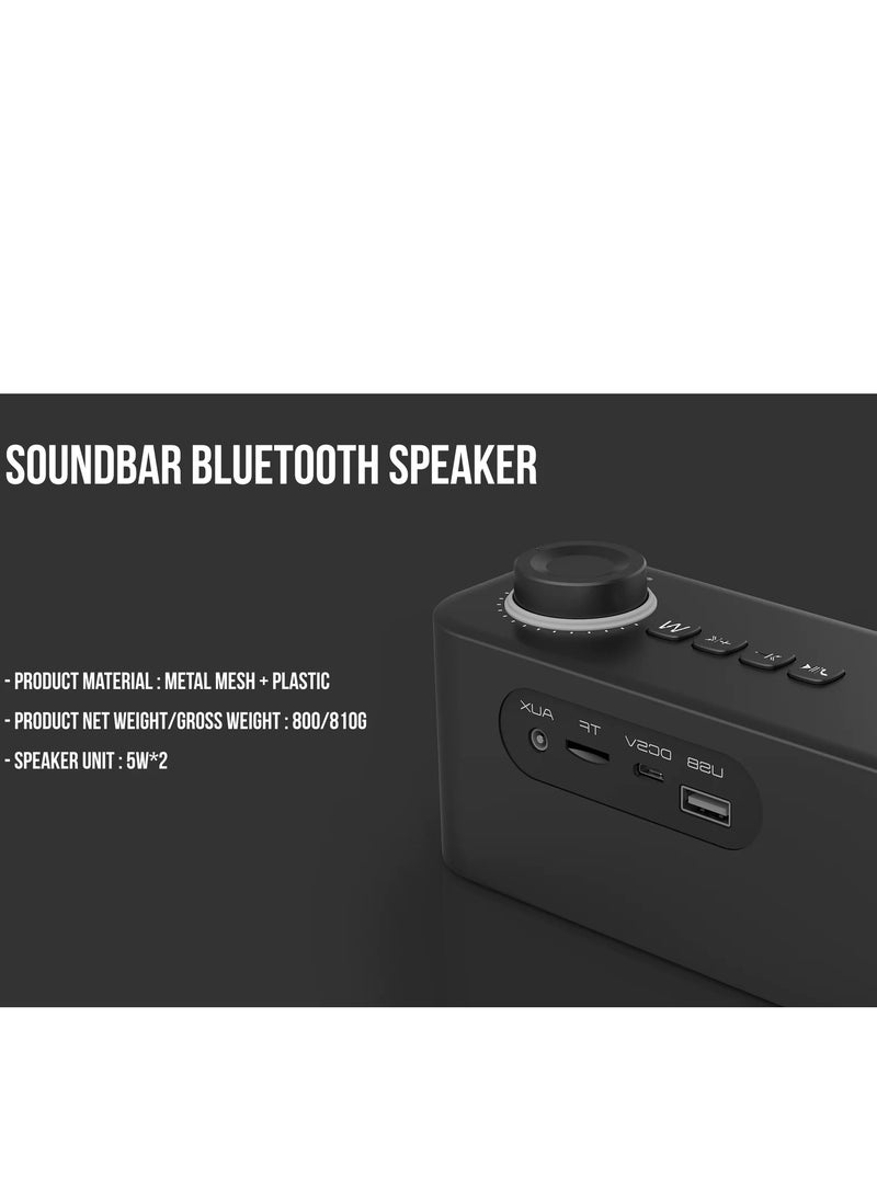 Faster - Z5 Premium 12W Bluetooth Soundbar - Wireless Speaker for PC, Laptop, TV, Smartphone & Tablet - Mini Home Theater with Surround Sound - USB/Aux/TF Card Support - Image 1