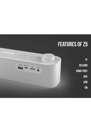 Z5 Premium 12W Bluetooth Soundbar - Wireless Speaker for PC, Laptop, TV, Smartphone & Tablet - Mini Home Theater with Surround Sound - USB Aux TF Card Support - view 5