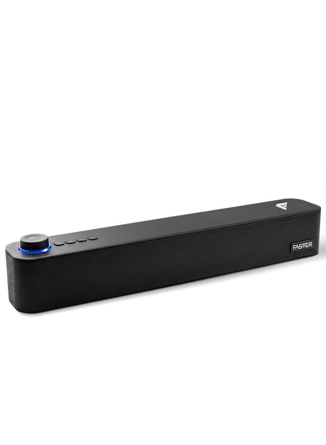 Faster Z5 Portable Bluetooth Soundbar Speaker - 10W Loud Stereo Sound with Dual Woofers, Bluetooth 5.3, 4400mAh Battery for 6+ Hour Playtime - Wireless Speaker for PC, Laptop, TV, Smartphone & Tablet - Mini Home Theater with Surround Sound - USB Drive, TF Card & AUX Support - Image 1