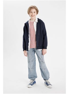 DeFacto Boy Regular Fit Hooded Long Sleeve Knitted Cardigan  - Image 2