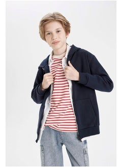 DeFacto Boy Regular Fit Hooded Long Sleeve Knitted Cardigan  - Image 4