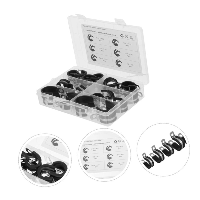 32 Pcs R Shape Stainless Steel Cable Management Pipe Clamps for Woodworking - Image 4