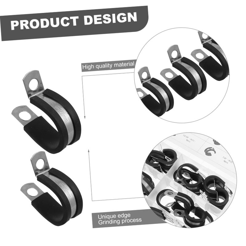 32 Pcs R Shape Stainless Steel Cable Management Pipe Clamps for Woodworking - Image 3