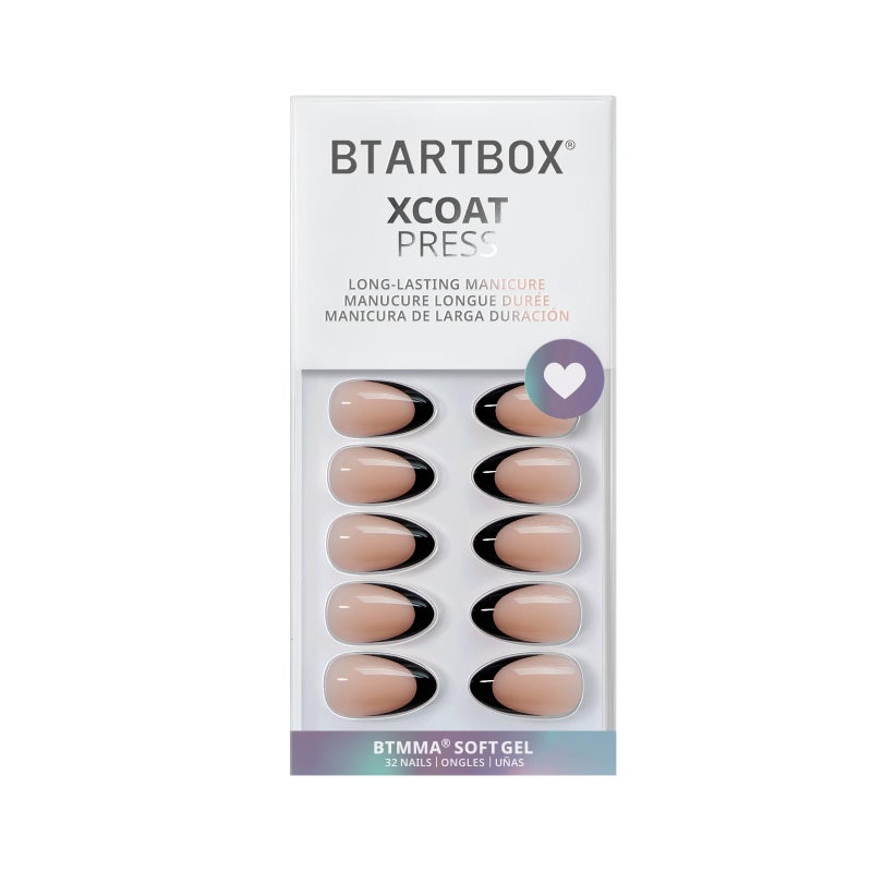 BTArtbox Press On Nails Short - Square French Tip Press On Nails, Fake Nail with Nail Glue, Natural Reusable Stick On Nails in 15 Sizes - 30 Fake Nails Kit, Silken Halo - Image 3