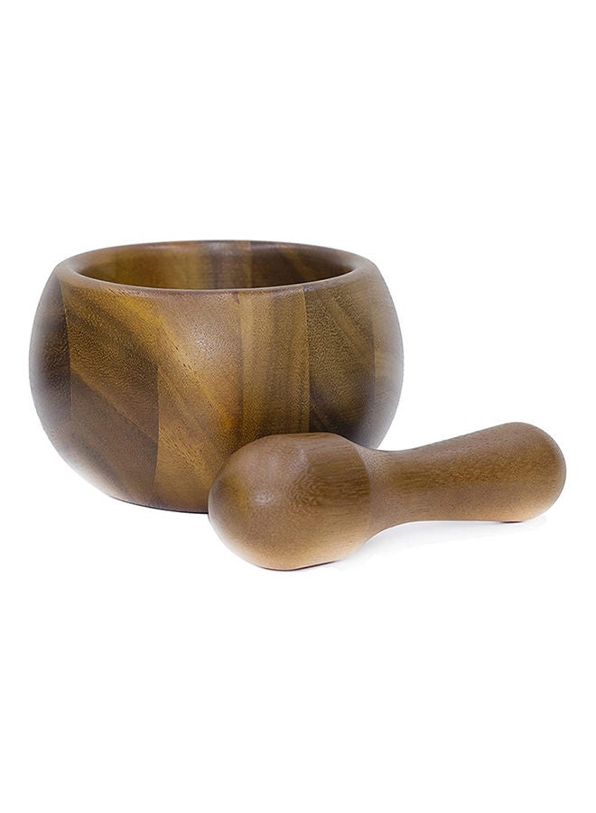 BLACKSTONE Wooden Mortar and Pestle Grinder for Spices Herbs and Kitchen Usage Handmade Mortar and Pestle Acacia Wood - AC1409 - Image 1