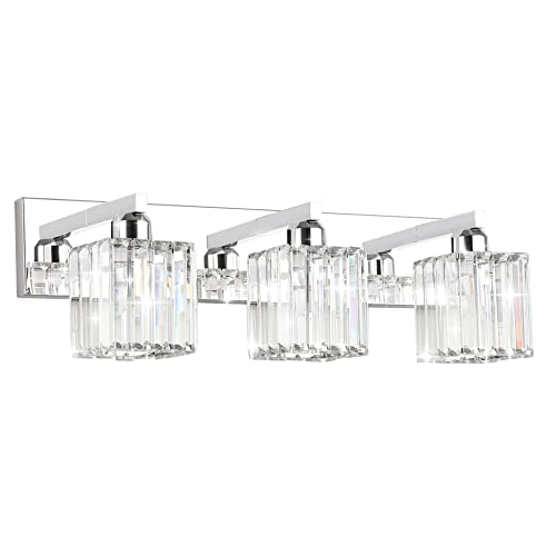 Aipsun Vanity Light Fixtures Crystal Bathroom Lighting Fixtures Chrome Vanity Light for Bathroom (Exclude Bulb) - Image 1