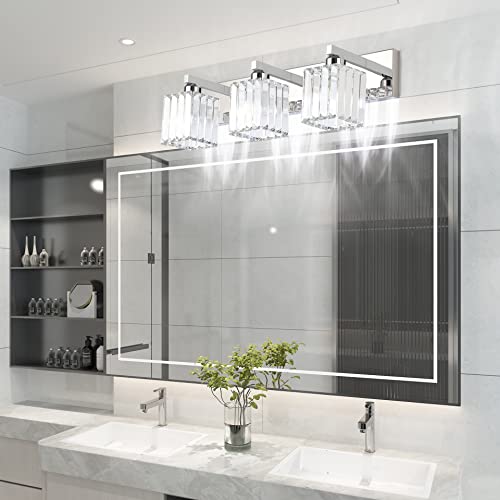 Aipsun Vanity Light Fixtures Crystal Bathroom Lighting Fixtures Chrome Vanity Light for Bathroom (Exclude Bulb) - Image 3