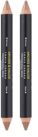 Arches  Halos Brow Highlighting and Concealer Crayon  Coco  Shaping and Shimmer Eyebrow Stick and Highlighter Duo  Soft Ultra Creamy Formula  Define and Sculpt for Sharp Brows  0176 oz