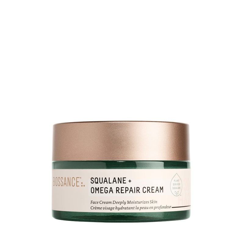 BIOSSANCE Squalane + Omega Repair Cream - Ultra-Moisturizing Face Cream - Skin Care with Hyaluronic Acid, Ceramides, Squalane - Ideal for Dry & Sensitive Skin, Intense Hydration Moisturizer - 1.7oz - Image 1