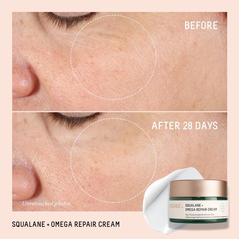 BIOSSANCE Squalane + Omega Repair Cream - Ultra-Moisturizing Face Cream - Skin Care with Hyaluronic Acid, Ceramides, Squalane - Ideal for Dry & Sensitive Skin, Intense Hydration Moisturizer - 1.7oz - Image 2